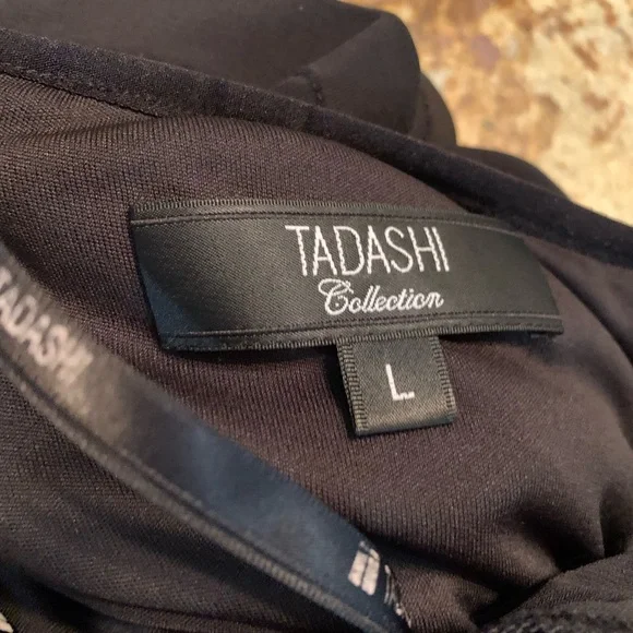 Tadashi Shoji Black Pleated Halter Midi Dress - Picture 9 of 9